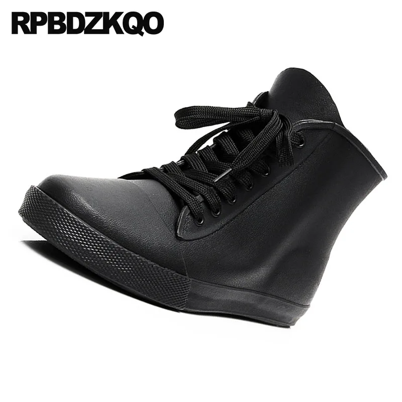 черный короткие водонепроницаемый высокий верх резиновые сапоги для рыбалки