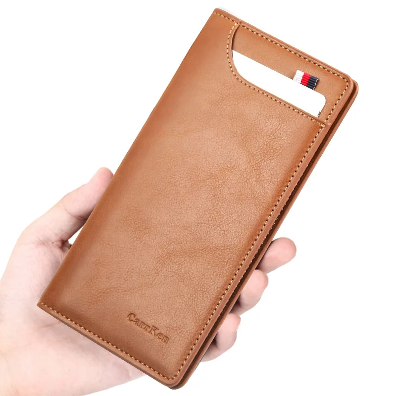 

New arrival Men leather Wallet Long Male Business purse Clutch Leather card Wallet vintage card holder 2018 New Brand HOT