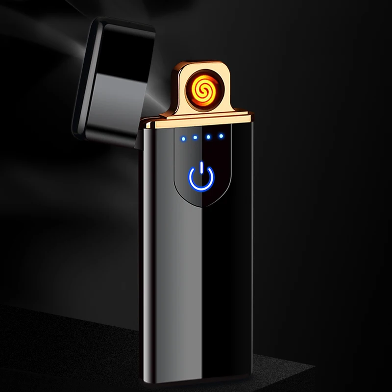 Лидер продаж Электронная зажигалка с подогревом ветрозащитная безпламенная USB