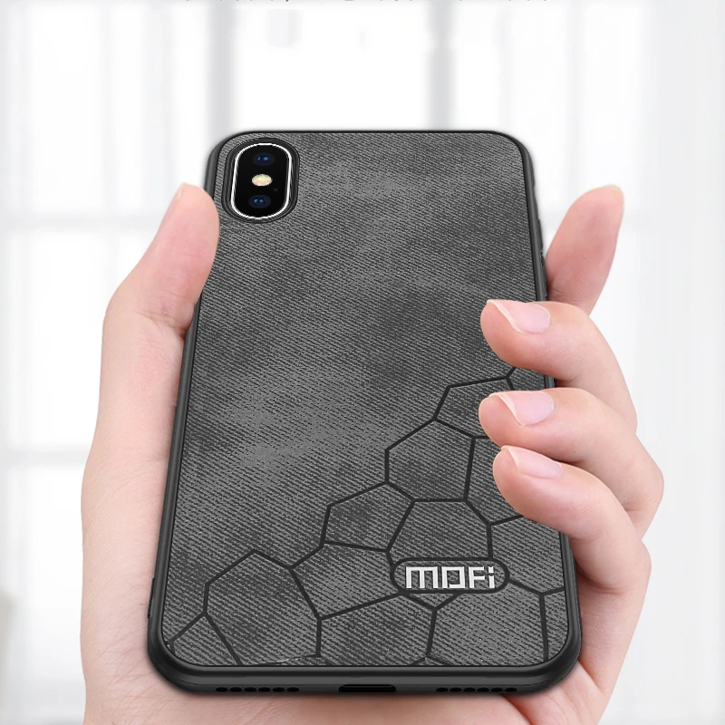 Mofi For iPhone XR Case Luxury Hard Back Cover iphone Original Fabric Shockproof Matte for xr case leather |