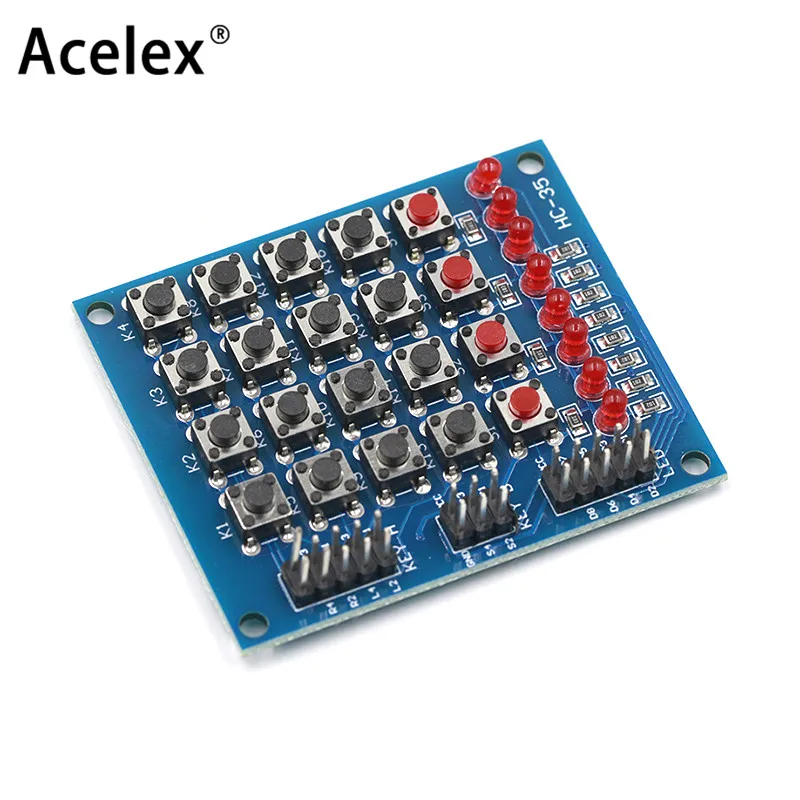 4X4 Матрица клавиатуры для Arduino массив модуль 16 кнопочные кнопки тастатура переключатель клавиатуры панель 4*4 тастен 8 светодиодов аксессуары DIY Kit