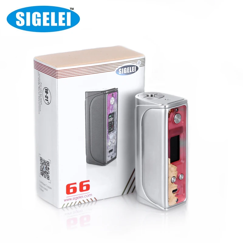 Оригинальный электронных сигарет Sigelei Evaya 66 ТЦ поле Mod Вт Vape один Батарея для Ecigs