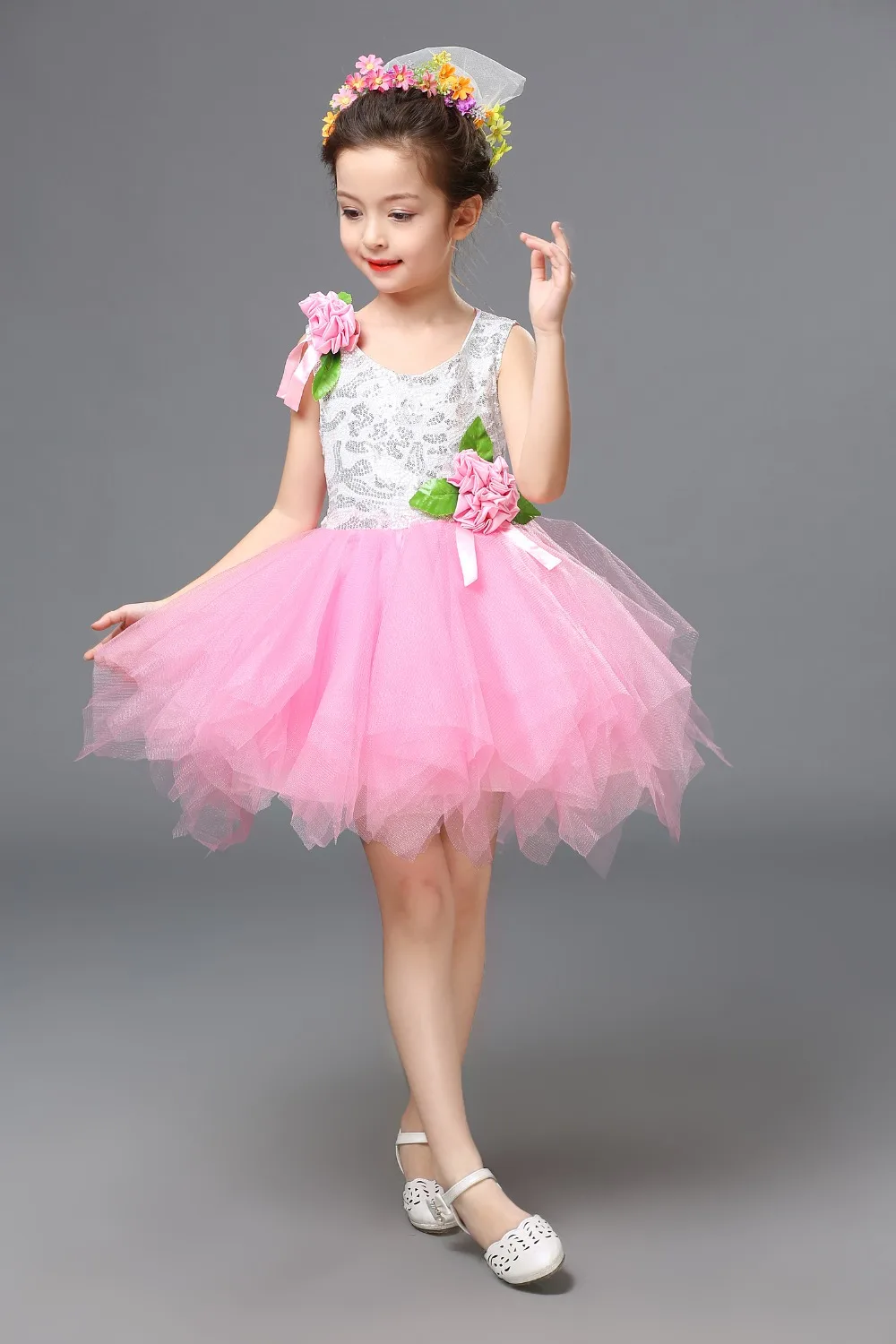 Детский танцевальный костюм принцессы белая балетная пачка 8 цветов|ballet clothes