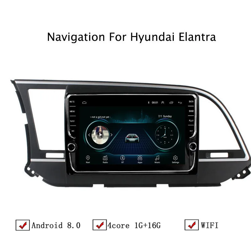 Автомобильный мультимедийный плеер NAVITOPIA 9 дюймов Android 8 1 GPS навигация для Hyundai Elantra