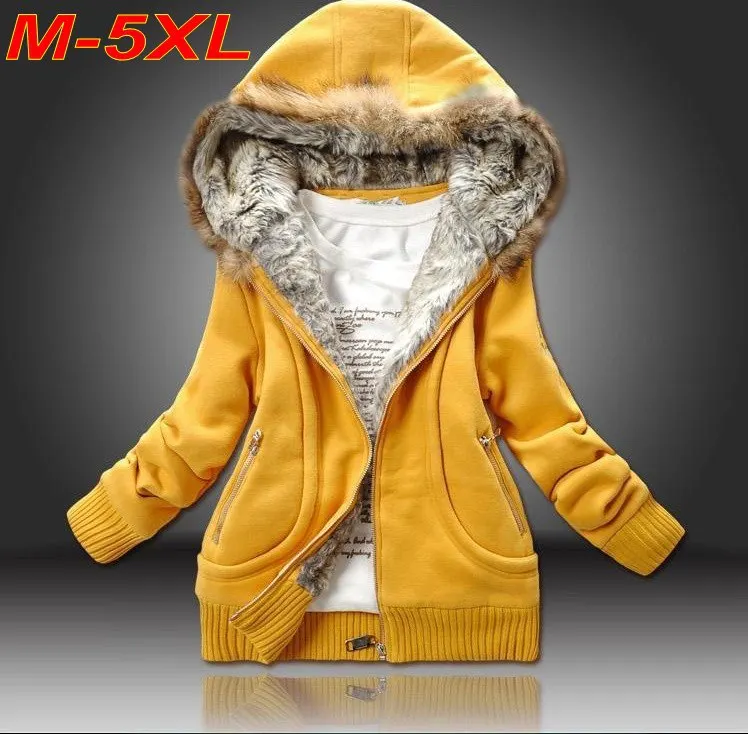 Размера плюс 5XL Оптовая продажа зимнее пальто свитшот худи меховая верхняя