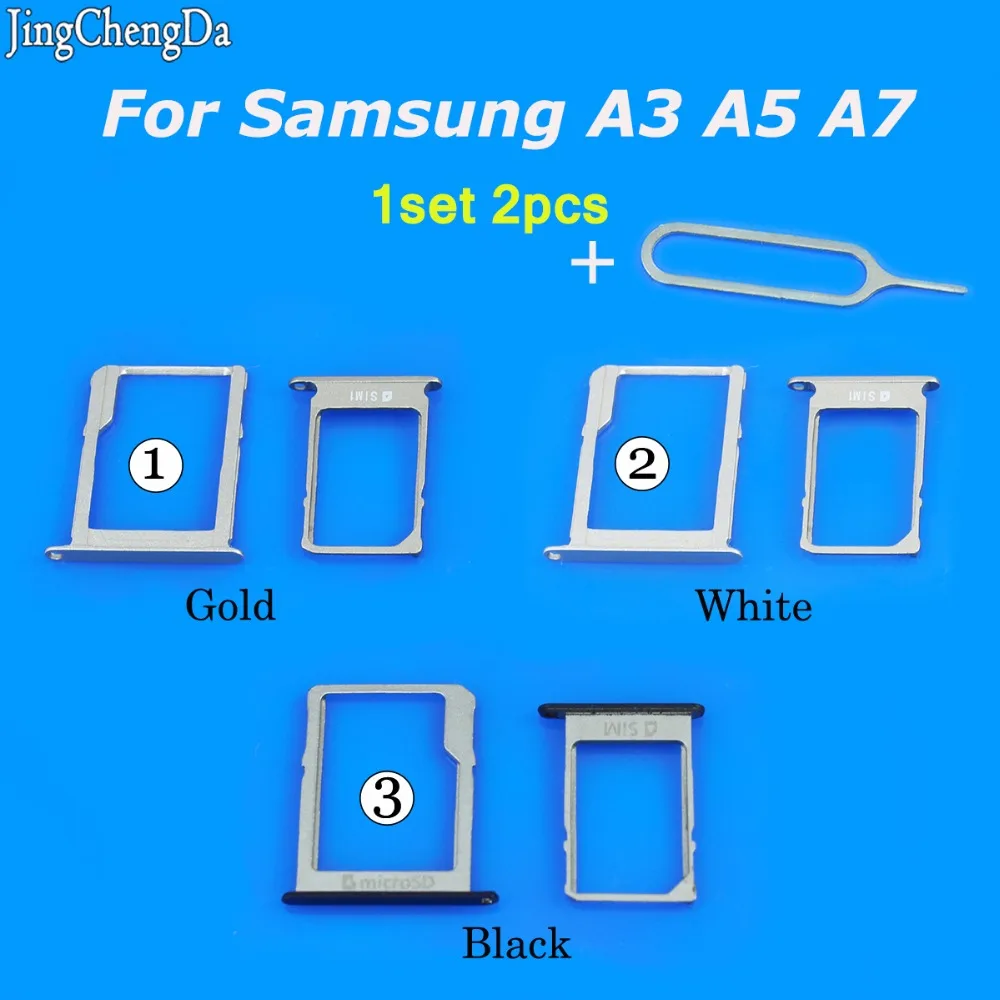 

JCD 1 set New For Samsung Galaxy A3 A300/A5 A500/A7 A700 Micro SD SIM Card Reader Tray Holder Slot Adapter