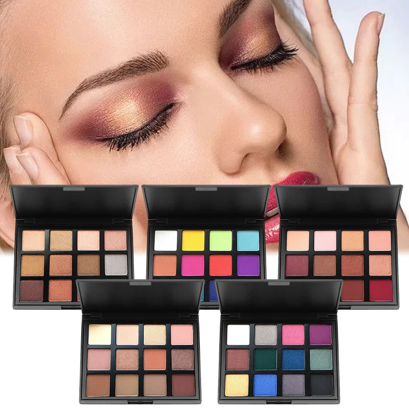 Тени для век 12 цветов Палетка теней с мерцающим блеском матовых косметика макияж