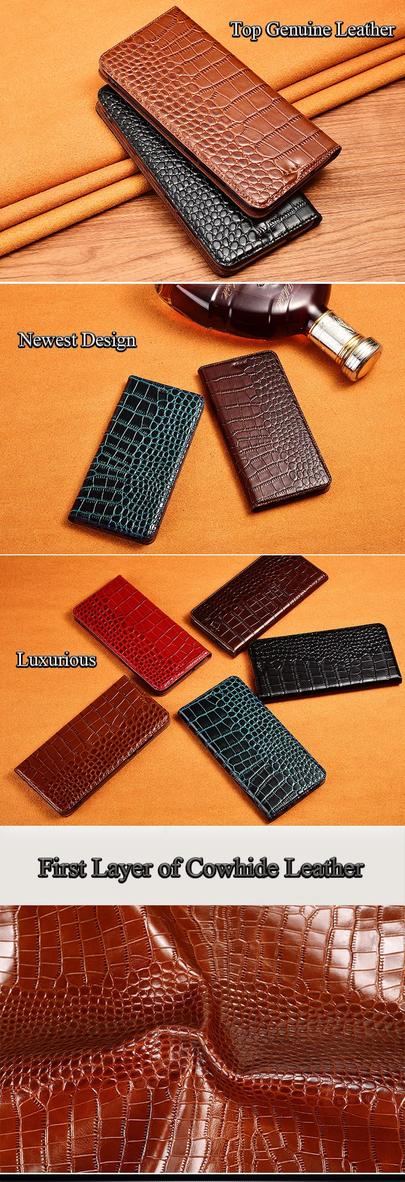 Чехол из натуральной кожи для samsung Galaxy A6 A8 Plus A530F A730F с крокодиловой текстурой, откидной Чехол-подставка для телефона