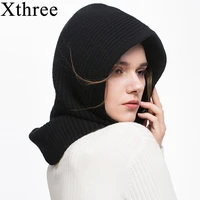 xthree winter wool knitted scarf hat set beanie women scarf skullies beanies hats for women men caps gorras bonnet mask