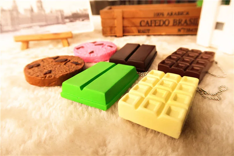 Kuutti мягкий кавайный сгибаемый Choc Печенье Шоколадный Бар печенье крекер металл внутри снятие стресса Жесткий Мягкий шарм ремни