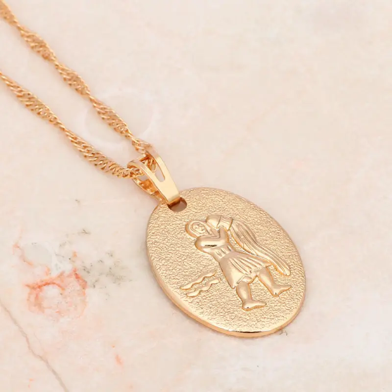 Unique 12 Constellation Aquarius design Top Quality gold tone Fashion Jewelry Necklace &amp Pendants LN541 | Украшения и