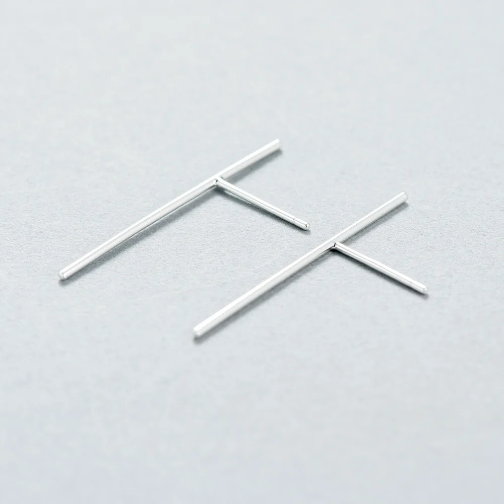 Женские гипоаллергенные серьги гвоздики из серебра 100% пробы|hypoallergenic stud earrings|bar