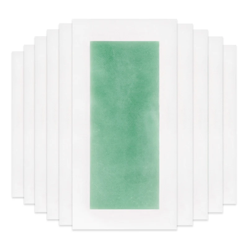 green 10pcs LANBENA, 10 шт., воск для удаления волос, полоски, бумага, натуральный пчелиный воск, двусторонняя депиляция, удаленная шелковистая, для всего тела, инструмент для красоты - Цвет: green 10pcs
