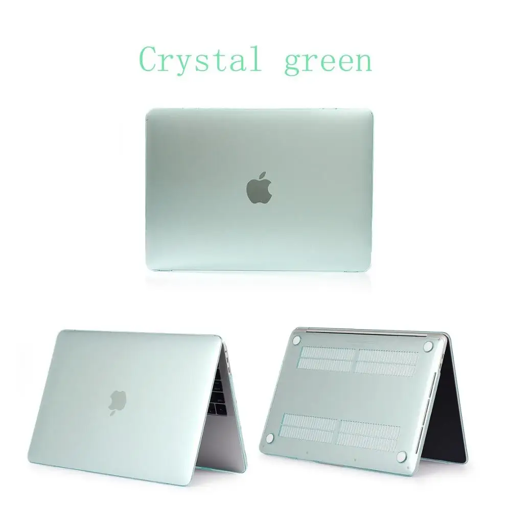 Crystal green Кристальный матовый чехол для Apple Macbook Air Pro retina 11 12 13 15, для Mac book New Pro 13,3 15,4 дюймов с сенсорной панелью, A1932+ подарок - Цвет: Crystal green