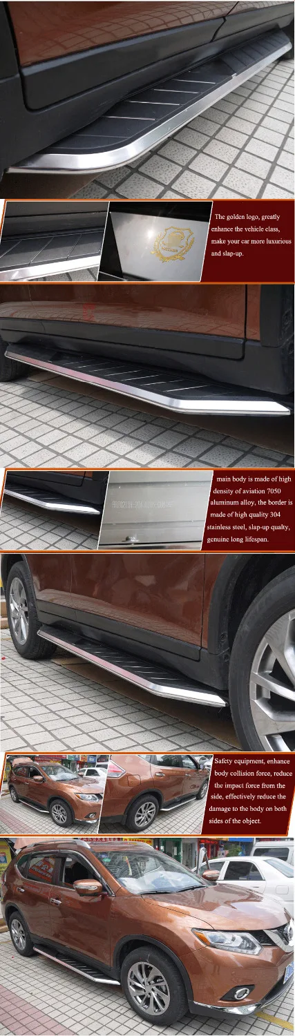 running board side step bar for Nissan 2014-2020 X-trail Rogue &quotsurpass G2&quot model from BRT brand load 400kg Thicken aluminium |