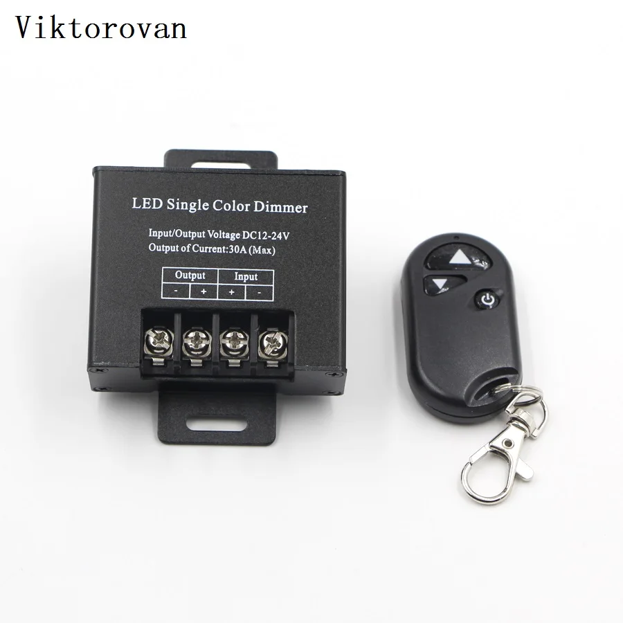 30A одноцветный светодиодный диммер DC 12V DC24V с 3Key беспроводным пультом