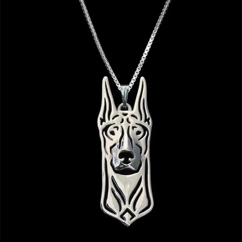 

Female Metal Dog Necklaces Lovers' Doberman Jewelry Pendant Necklaces Drop Shipping