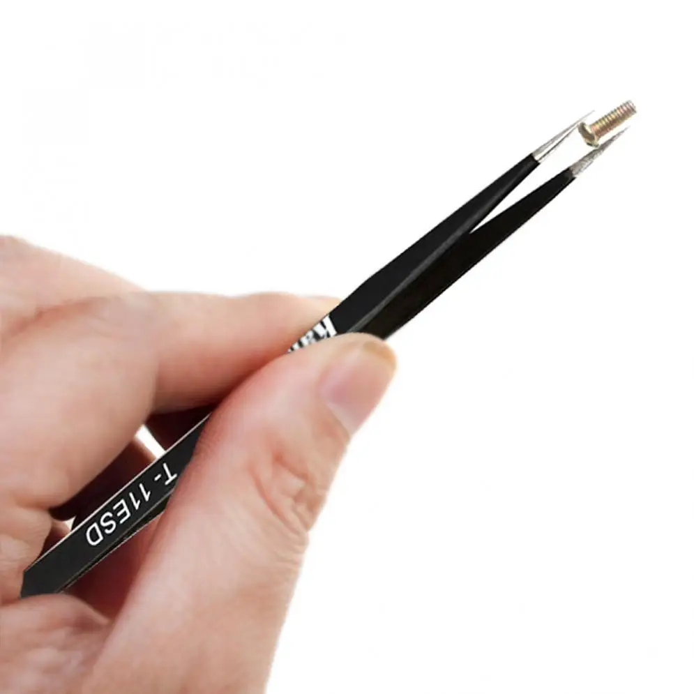 Black Anti-static High Precision Tweezers with Straight Head for Medical / Electronics Factory /Chemical Industry | Инструменты