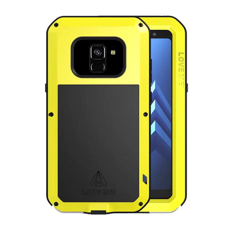 Yellow Металлический чехол для samsung A8 чехол противоударный полный корпус сверхмощный защитный чехол для samsung Galaxy A8 Plus чехол - Цвет: Yellow