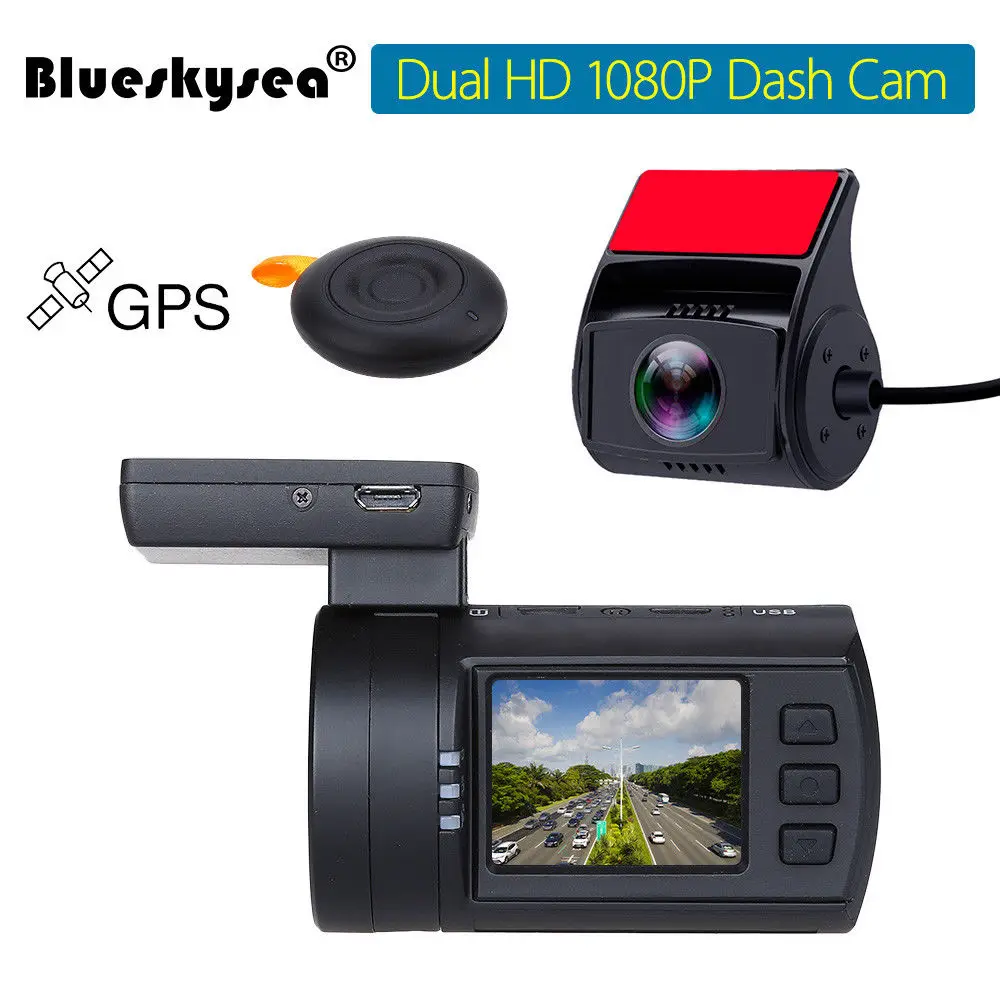 Видеорегистратор Blueskysea Mini 0906 с двумя камерами Full HD 1080P датчик Sony IMX291 два канала|car