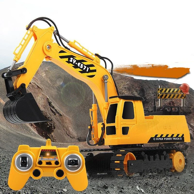 Newest Boy Gift RC Excavator Model 2.4G Remote Control Constructing Truck Crawler Digger Electronic Engineering Toy | Игрушки и хобби