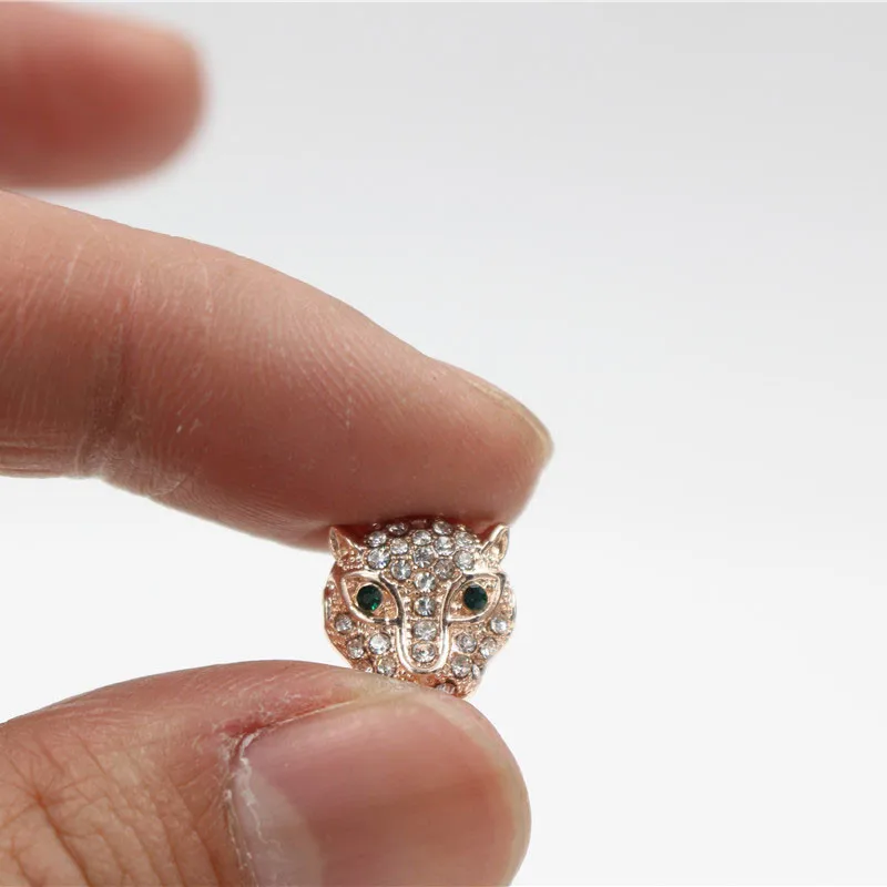 Микрозакрепка NADEEM фианиты кристаллы цинковые Амулеты с головой леопарда бусины