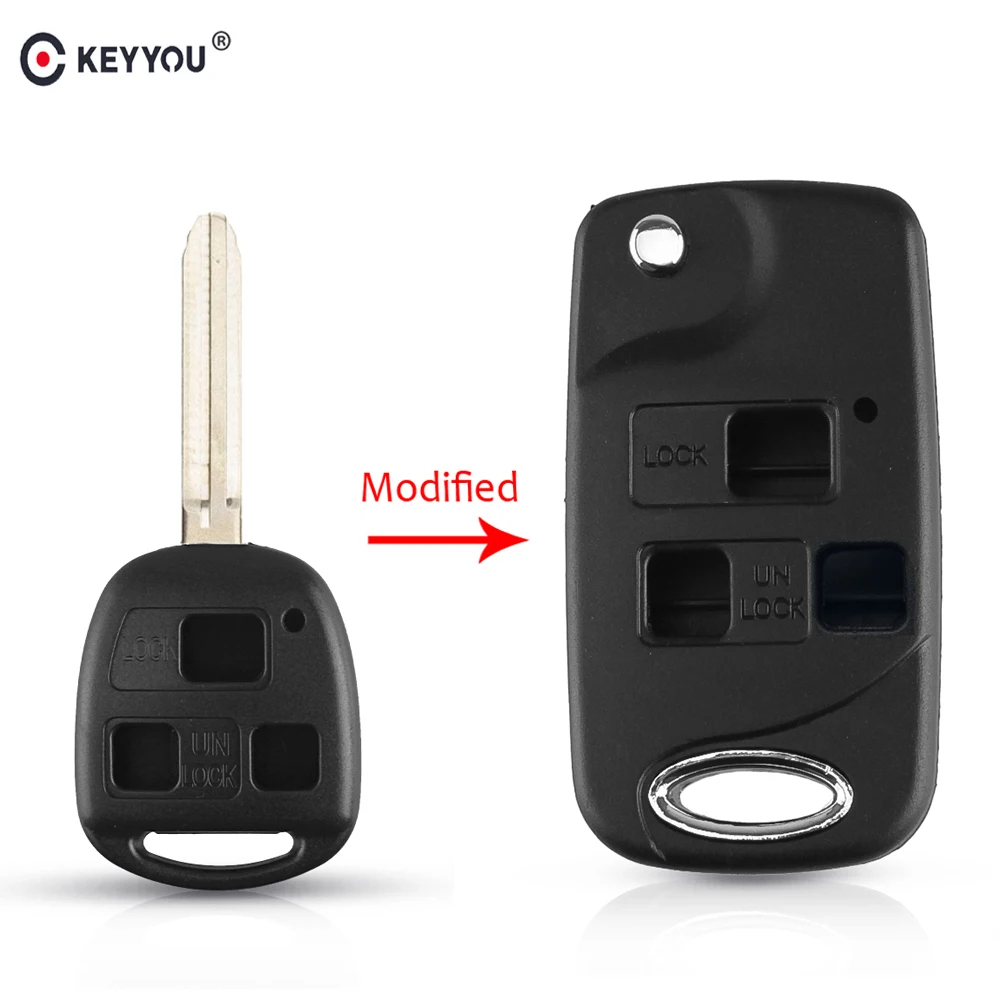 KEYYOU откидная оболочка ключа дистанционного управления резиновая прокладка с 3
