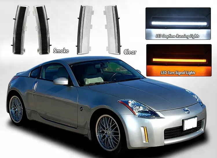 2x дымовые линзы Белый/янтарный 2006 2009 2007 2008 для Nissan 350Z Z33 светодиодные дневные