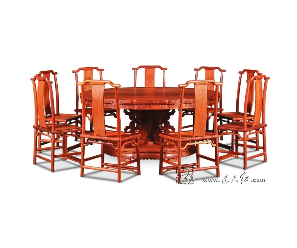 1 8 м набор круглого стола из розового дерева включает 9 стульев Кресло цельного