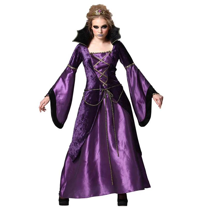 

New Fashion Evil Queen Costumes Adult Sexy Halloween Fancy Dress Sexy Magic Sorceress Costume For Ladies Vampire Costume Outfits