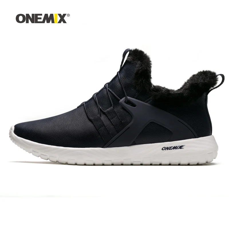 Navy Blue ONEMIX/Мужская зимняя прогулочная обувь; мягкие удобные водонепроницаемые уличные теплые зимние ботинки; серые мужские теннисные Спортивные кроссовки; кроссовки - Цвет: Navy Blue