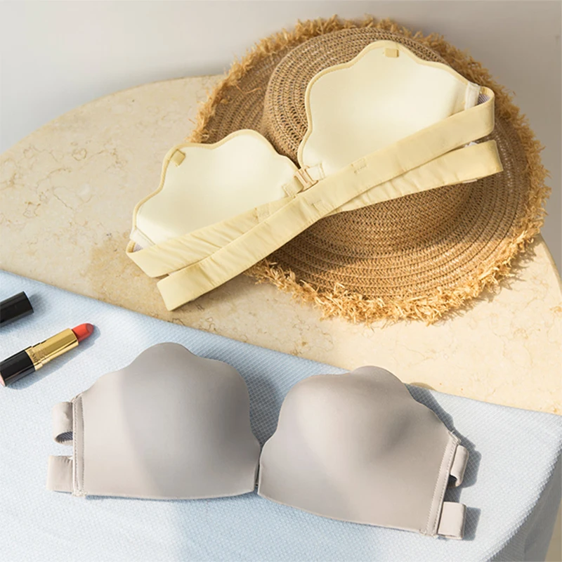 Женский бюстгальтер пуш ап без бретелек бесшовный сексуальный с открытой спиной