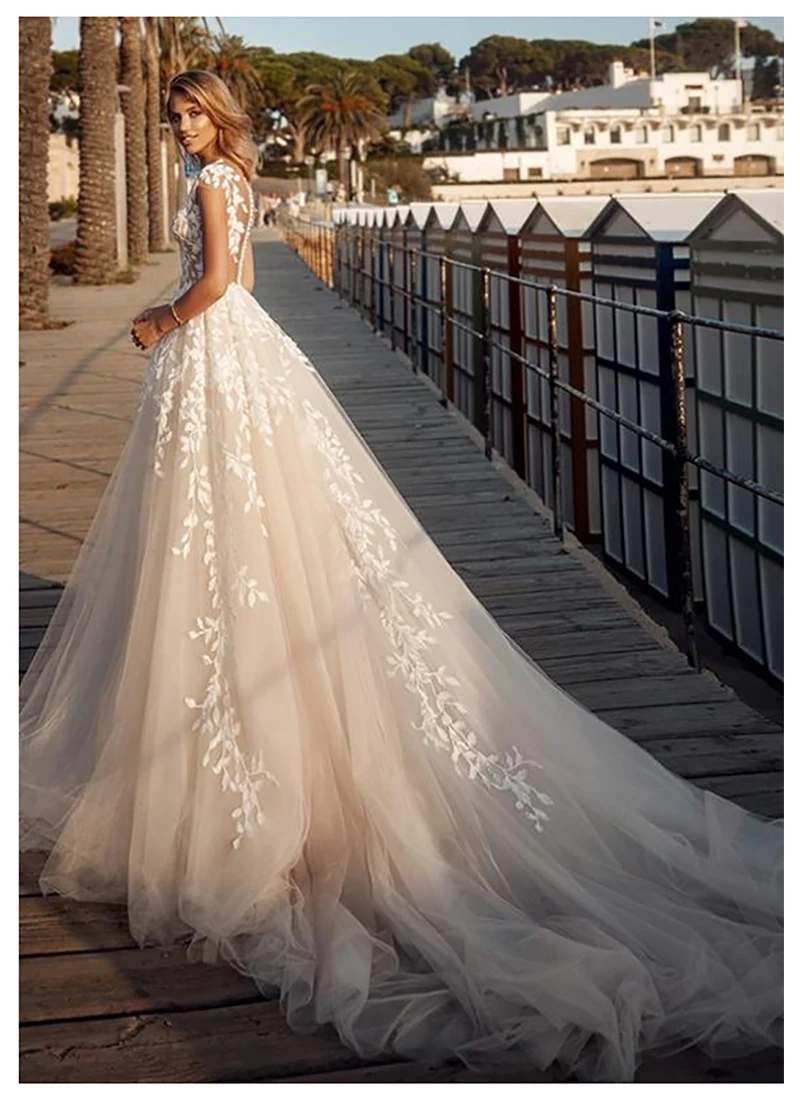 Robe De Mariage свадебное платье 2019 Холтер без рукавов бисер кружево аппликационные
