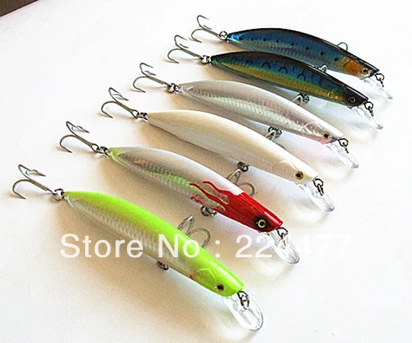 6 colors 32g/13cm  Floating  Minnow Baits Hard Plastic Fishing Lures with VMC Hook For Sea/Lake Fishing