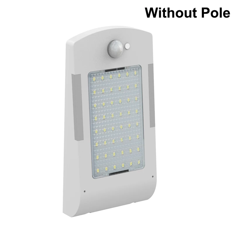 White Without Pole 54 светодиодный беспроводной светильник на солнечной батарее с 3 режимами, уличный водонепроницаемый светильник на солнечной батарее, светильник безопасности для дома, стены, улицы, сада - Испускаемый цвет: White Without Pole
