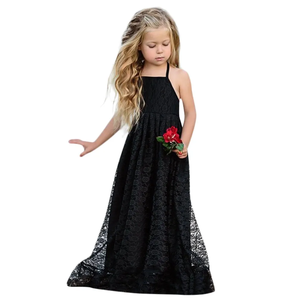 Детские платья для девочек кружевное платье принцессы с цветочным принтом и
