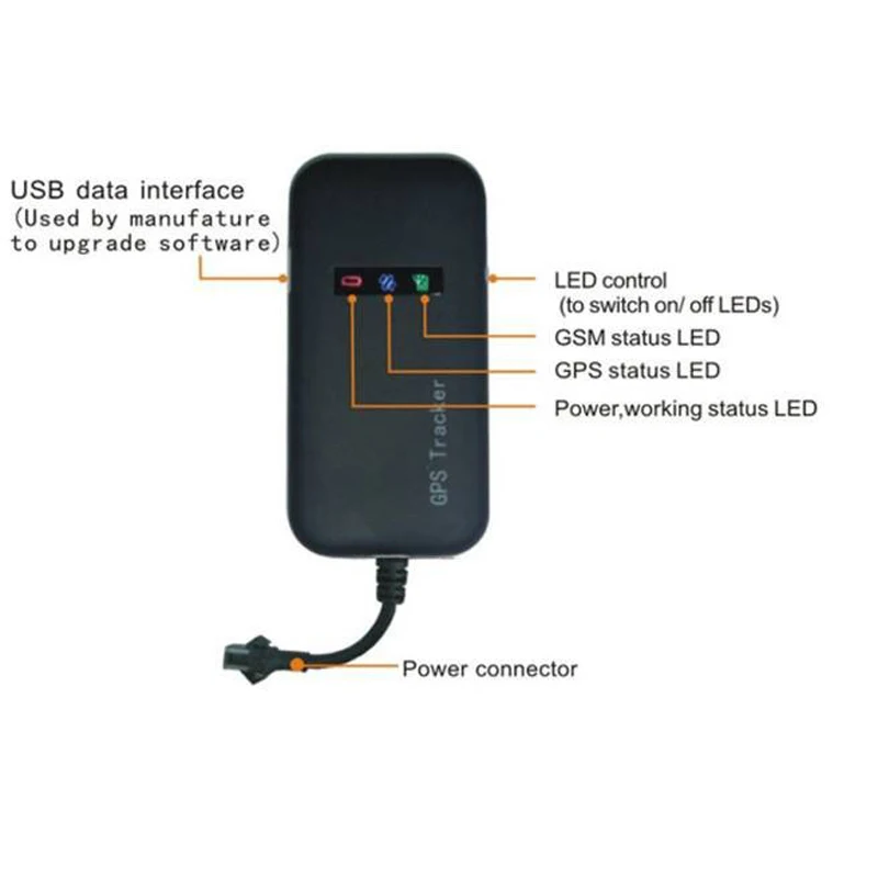 Автомобильный мини-трекер GT02A черный GPS-локатор отрезаемый от топлива GSM GPS-трекер