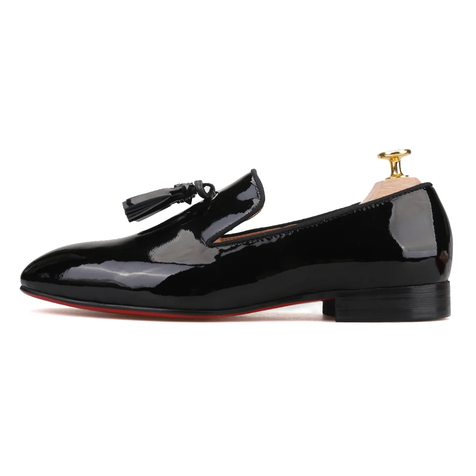 Piergitar New Handmade men leather shoes with spikes tassel Fashion Party and wedding men's loafers plus size male flats | Обувь