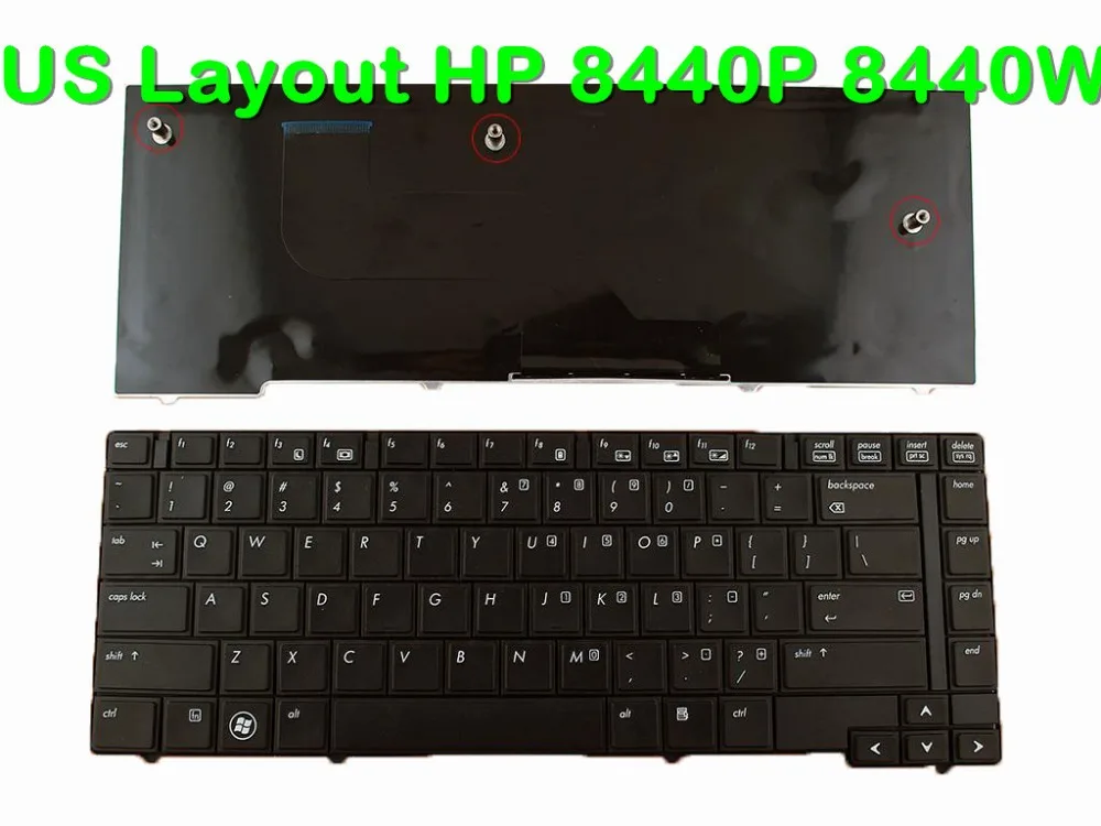 Laptop Keyboard For HP EliteBook 8440P 8440W BLACK New Original US/United States Layout Replacement Notebook Keyboard Teclado