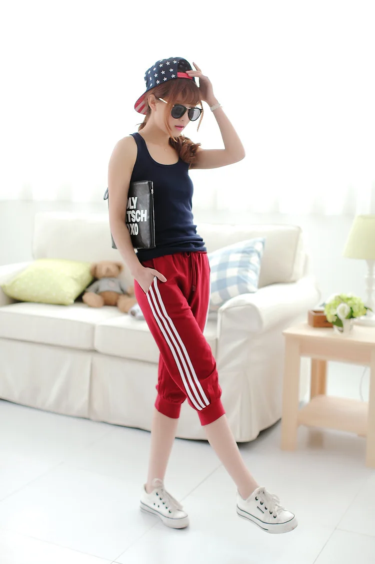 2016 Весна Лето эластичные талии повседневные штаны с завязкой прямые джинсы