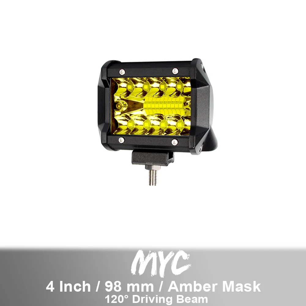 60W Amber x1 " 7" 1" 20 дюймов 3 ряда комбо балка Led светильник бар для внедорожник автомобиль Лодка Грузовик ATV 4X4 ATV внедорожник вождения экскаватор светильник s - Цвет: 60W Amber x1