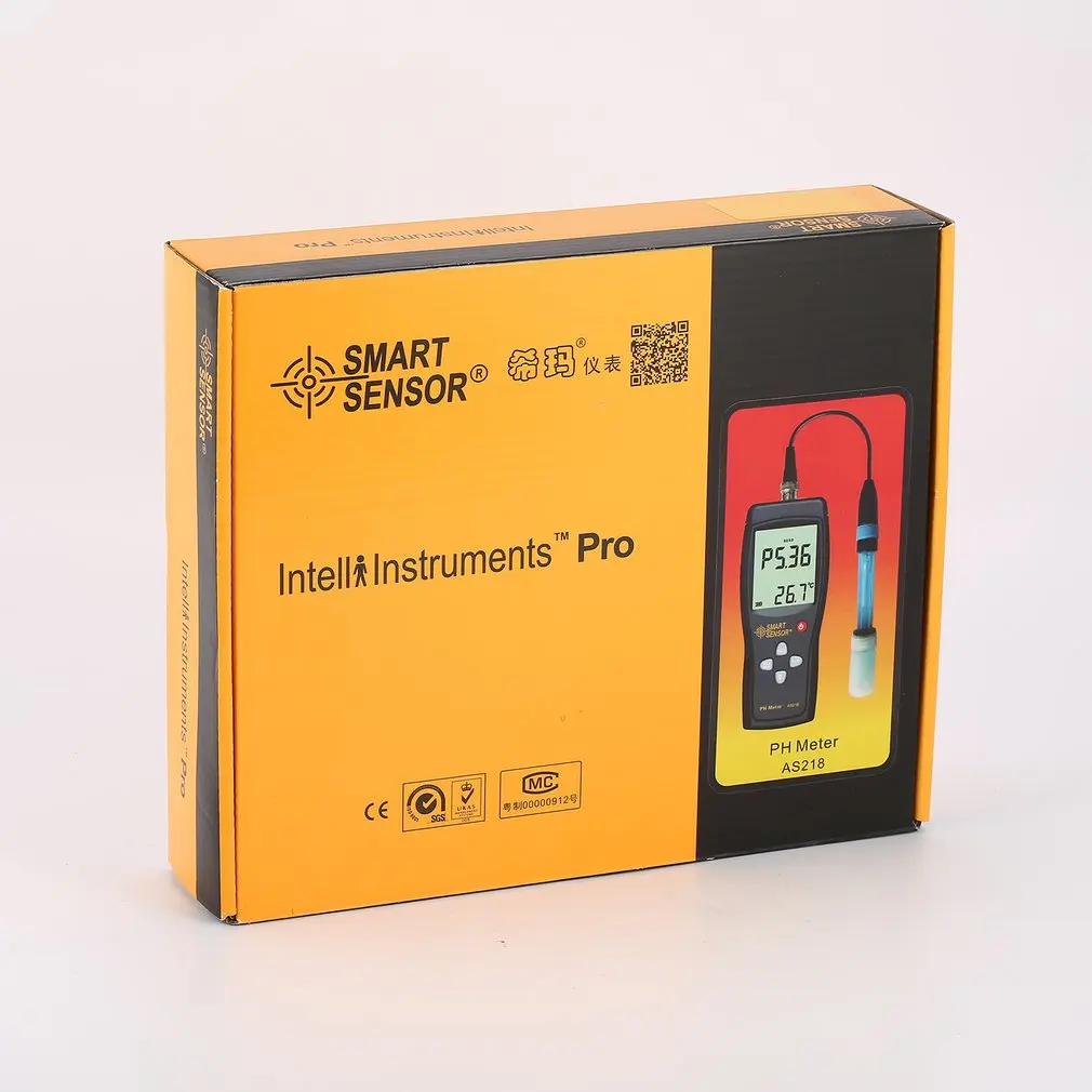 

Smart Sensor AS218 Digital PH Meter Range 0.00~14.00pH Soil PH Tester Water PH Acidity Meter LCD Display Liquid PH Meter