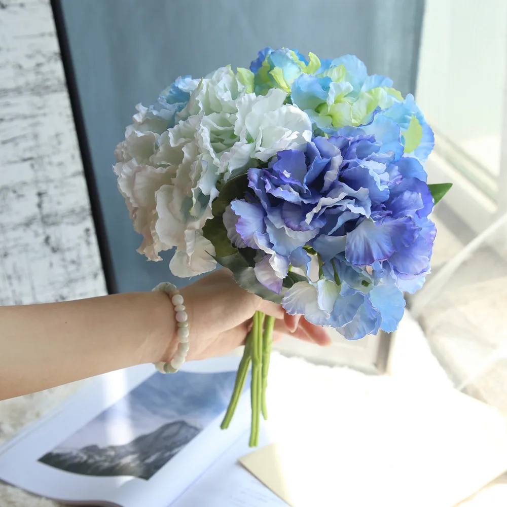 High Quality Artificial Silk Fake Flowers Peony Floral Wedding Bouquet Bridal Hydrangea Decoration DIY Favors Home De D1 | Дом и сад