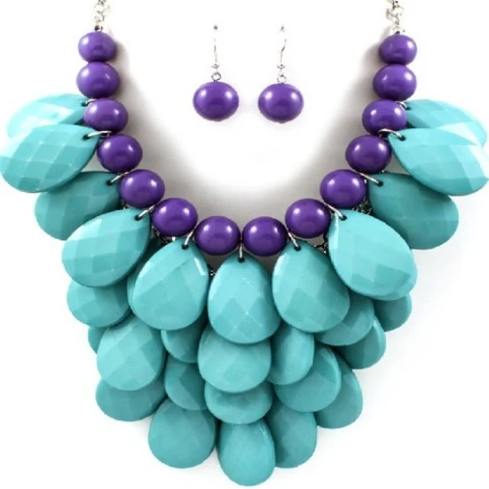 Minimum Order $20 (mixed order) Teardrop statement bubble bib Silver Chain anthropology necklace | Украшения и аксессуары