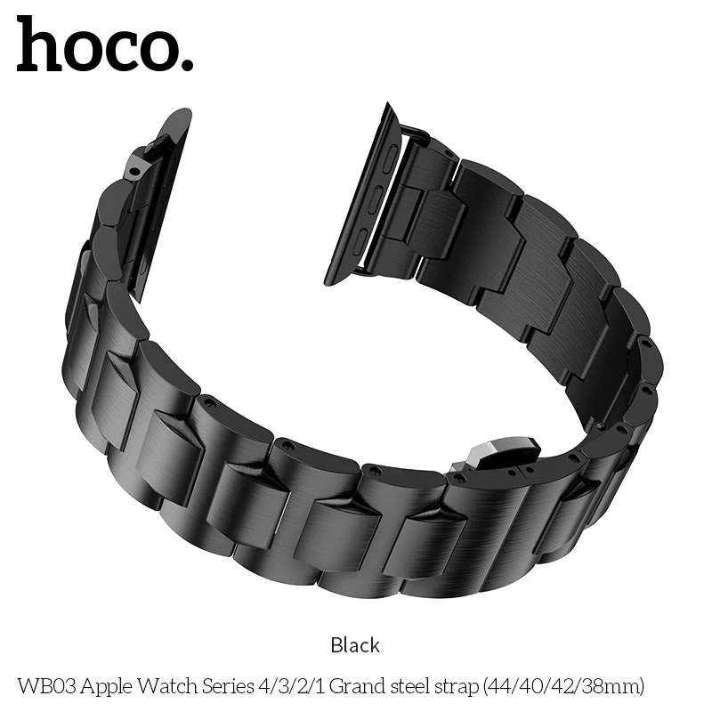 Ремешок HOCO из нержавеющей стали для Apple Watch 1 2 3 4 5 ремешок с пряжкой бабочкой iWatch