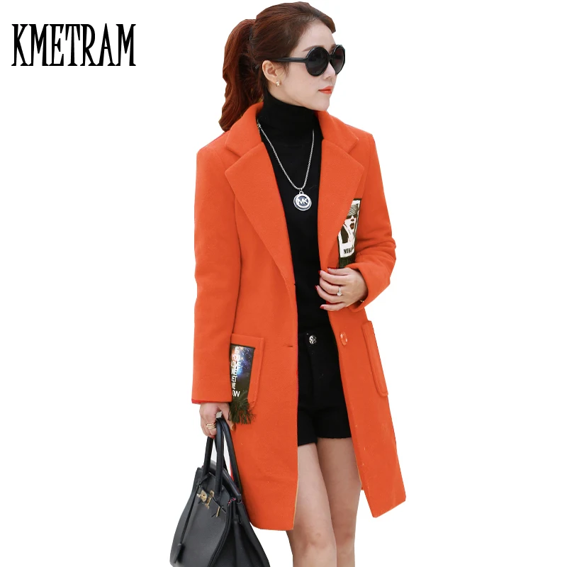 2019 новая зимняя средней длины куртка Для женщин пальто толстый серый Шерстяное