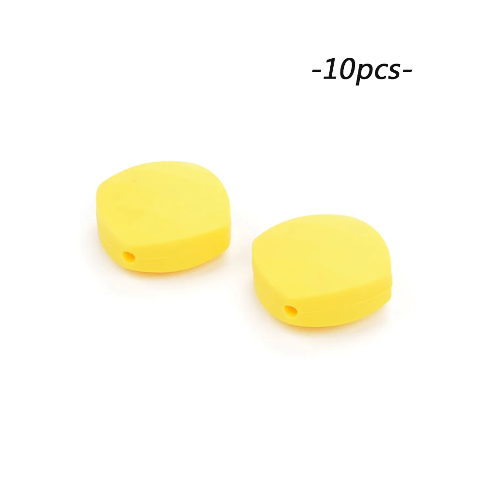 yellow LOFCA 10 шт./партия силиконовые четырехскоростные бусины, прорезыватель пищевого силикона DIY ожерелье аксессуары Прорезыватели для зубов - Цвет: yellow