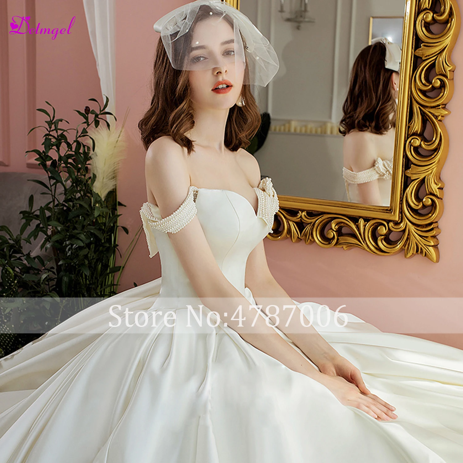 Detmgel великолепные атласные свадебные платья трапециевидной формы с королевским