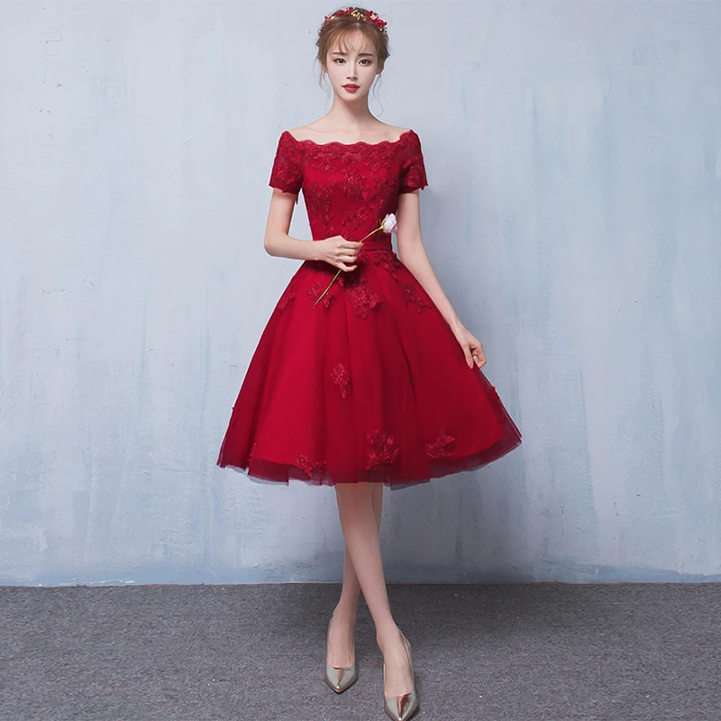 Robe de soiree 2022 New arrival wine red lace up evening dress with Appliques Party Dresses prom dresses tailor Custom made | Свадьбы и