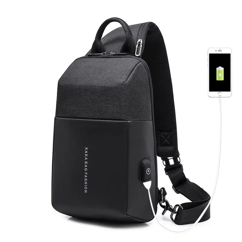 LHLYSGS Мужская мода Анти Вор USB подзарядка сумка на плечо Burglarproof через для
